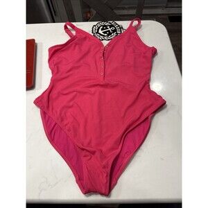 Women’s Dixxon Flannel Ribbed One-Piece Swimsuit Lined- Hot Pink - Size XL NWT